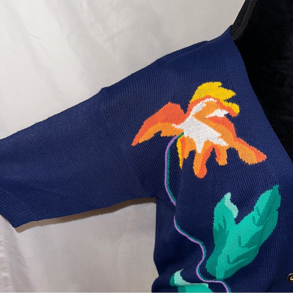 That's Me Vintage Cardigan Sweater Womens Medium Short Sleeve Floral Embroidery - Picture 4 of 9